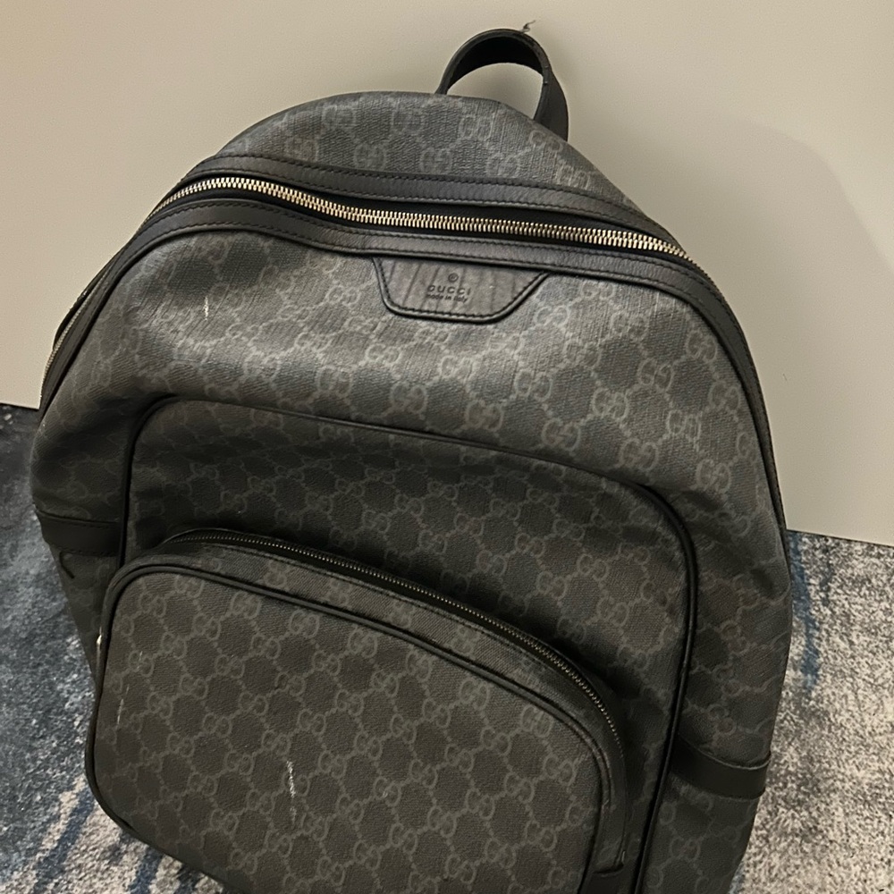 Gucci Gray Monogram Backpack for Men